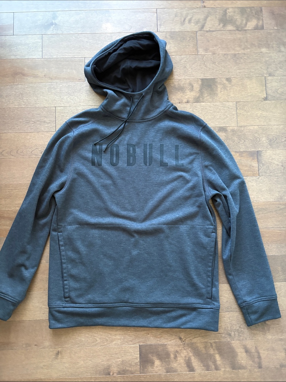 NOBULL Men's Hoodie in Charcoal Gray with Black Logo